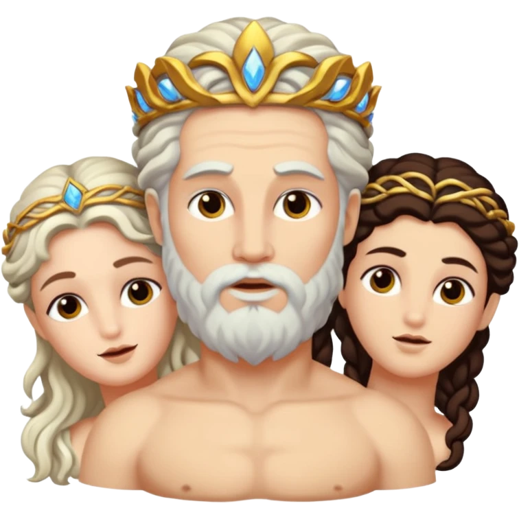 dionysus, zeus, and semele, a mortal woman in one picture emoji