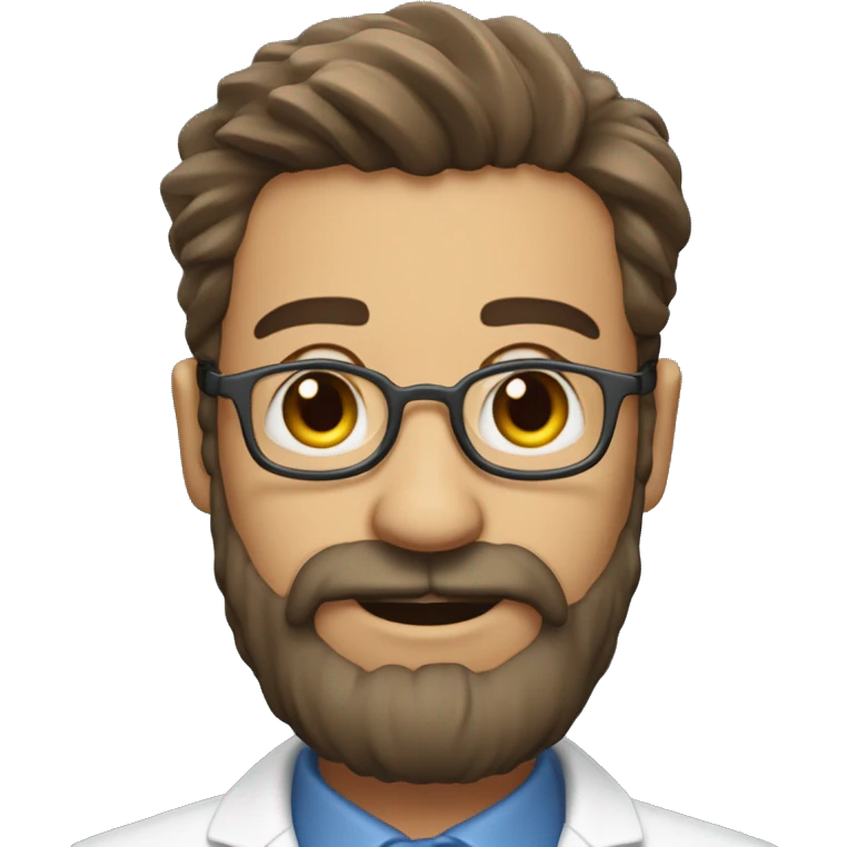 Docteur peau marron, barbu  emoji