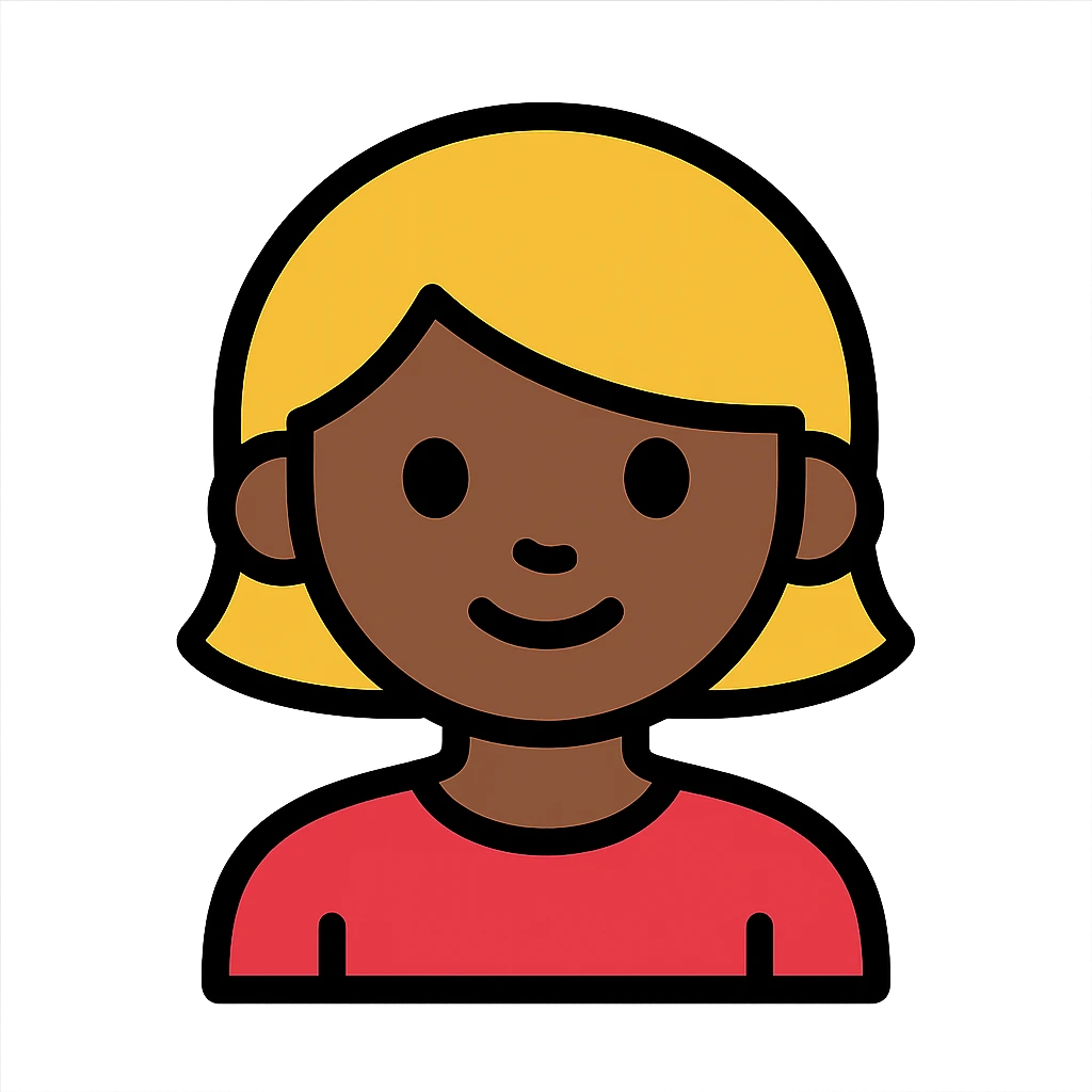 black girl with short yellow hair emoji