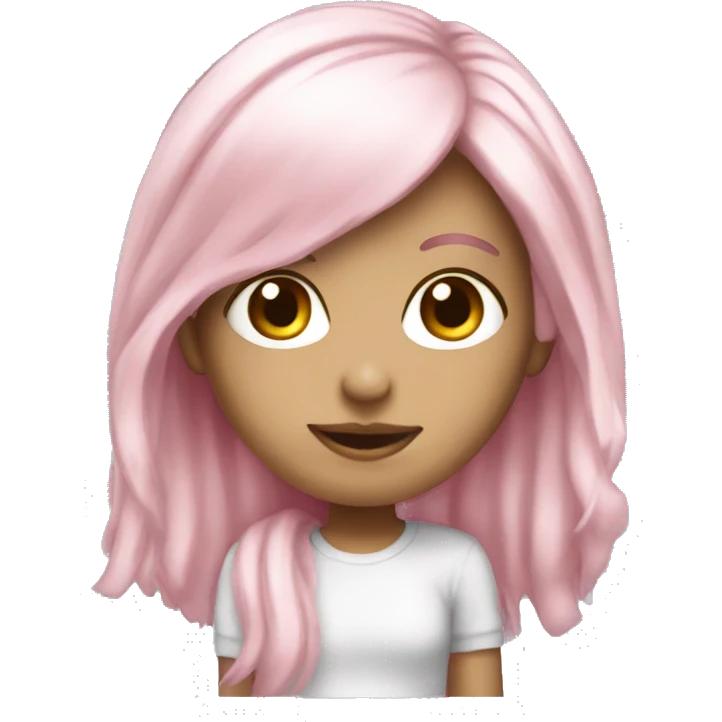 pink haired white girl short emoji