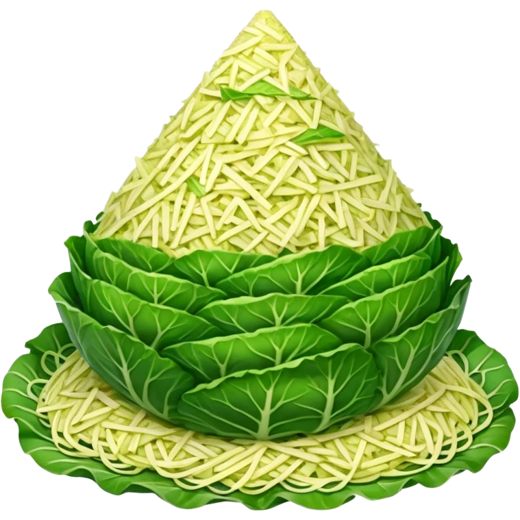 a big pyramid shape pile of grated cabbage emoji