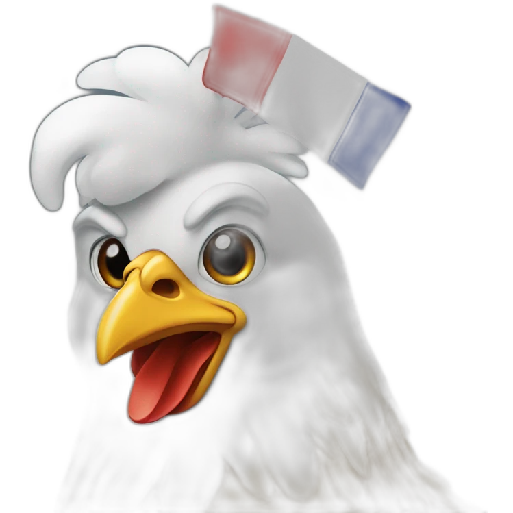 A chiken with a French flag on it emoji