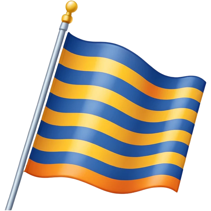 A flag whit darkblue, blue, white, yellow and orange and has 5 stripes emoji