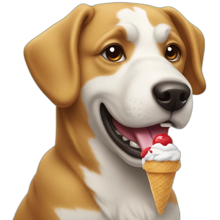 Dog with ice cream  emoji