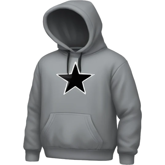 Gray Nike hoodie with a black star  emoji