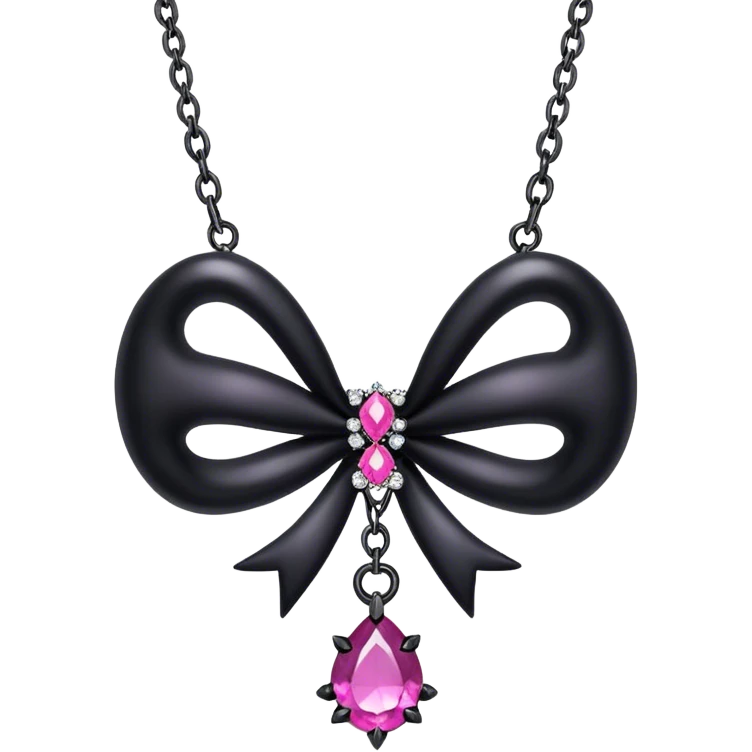 kawaii goth jewel bow necklace  emoji