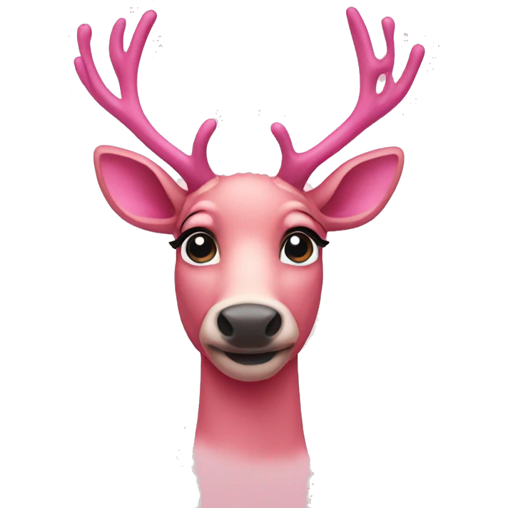 pink reindeer  emoji