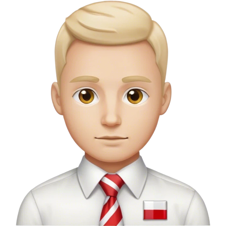 man in tie with polish flag emoji