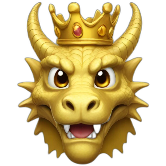 Gold head dragon with crown emoji
