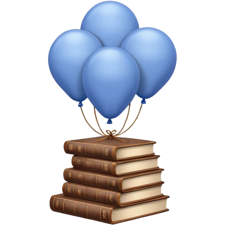 5 Periwinkle balloons and books emoji