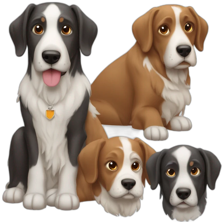2 bernardhiner and 2 swiss dogs emoji