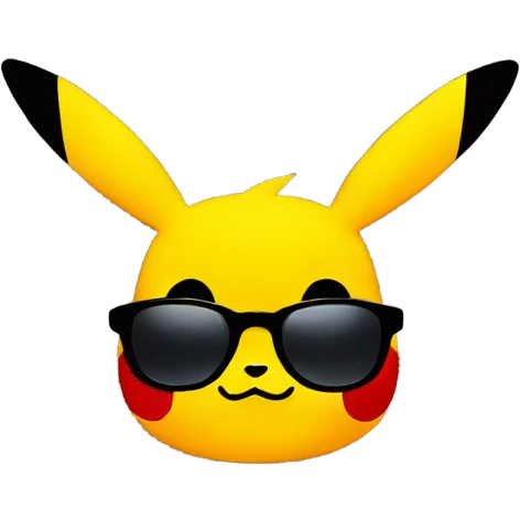 Pikachu face with sunglasses emoji