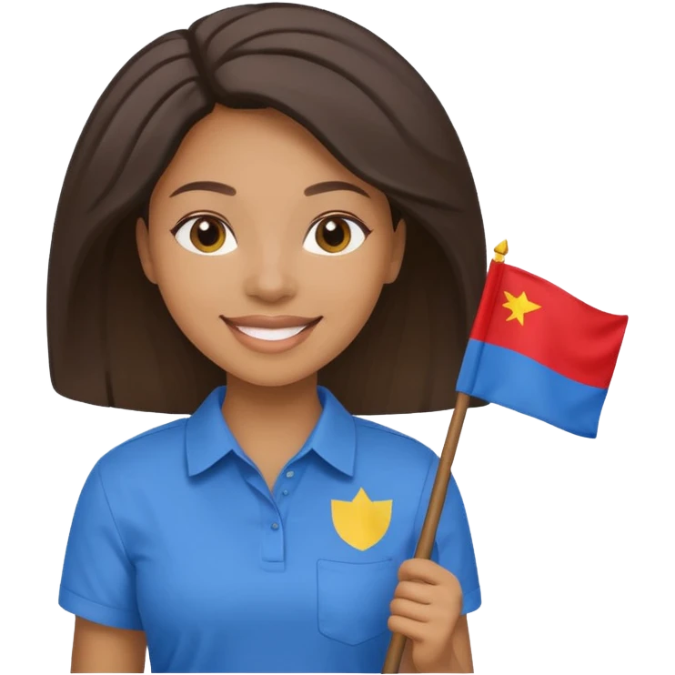 blue  Flag holder black woman emoji