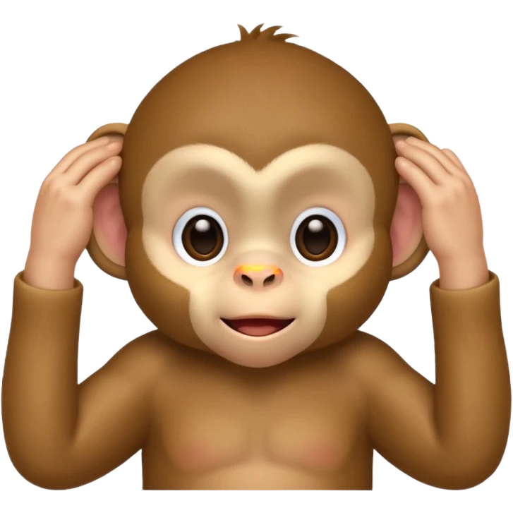 sweet baby monkey, covering eyes with hands emoji