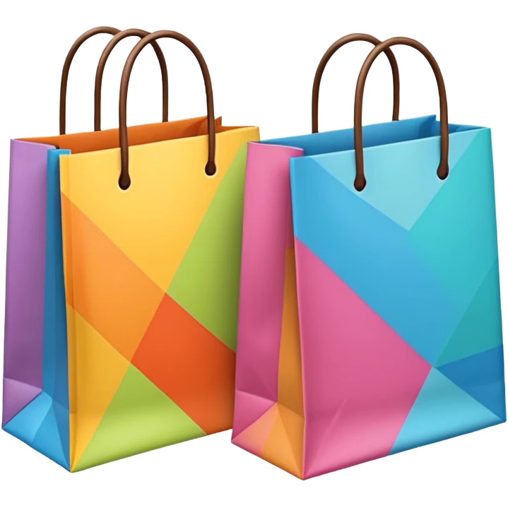2 aesthetic shopping bag with pattern emoji