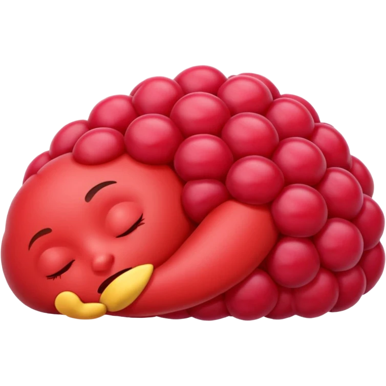 Raspberry emoji sleeping  emoji