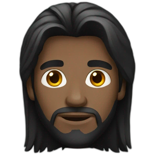 Straight black long haired man emoji