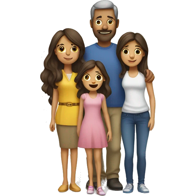 Family-with-father-mother-two-brunettes-daughters emoji