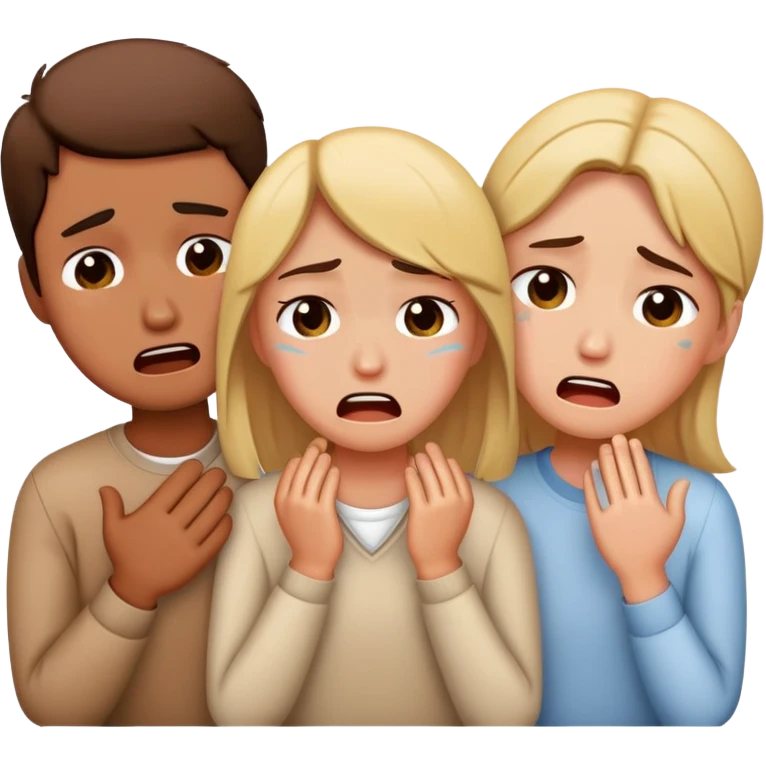 three friends crying  emoji
