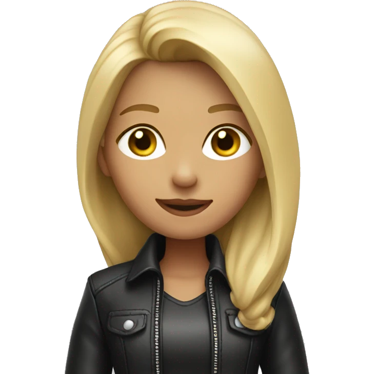 blonde girl in leather jacket emoji