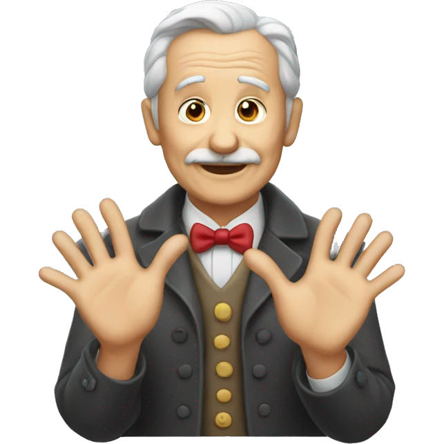 a old mister do a heart with hands emoji