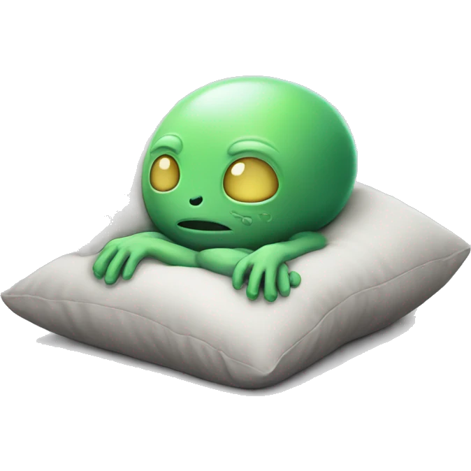 Alien is sleeping on a pillow  emoji
