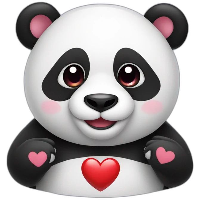 Panda with heart emoji