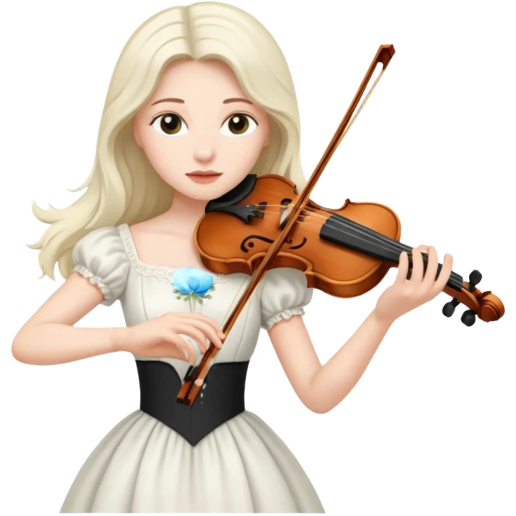 woman playing violin with white dress emoji