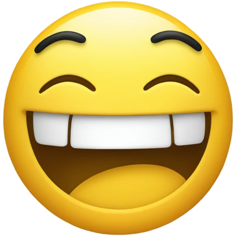 Laughing with two thumbs up. Basic yellow emoji format. emoji