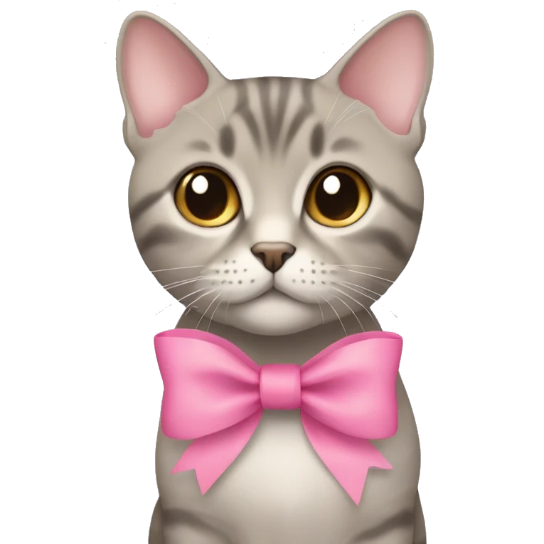 British short hair beige and grey with a pink bow emoji