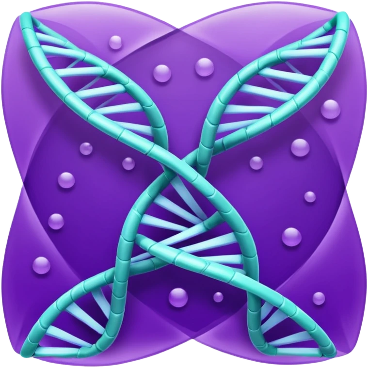 I want a DNA helix in the foreground. Background to be a rippled purple sheet. emoji