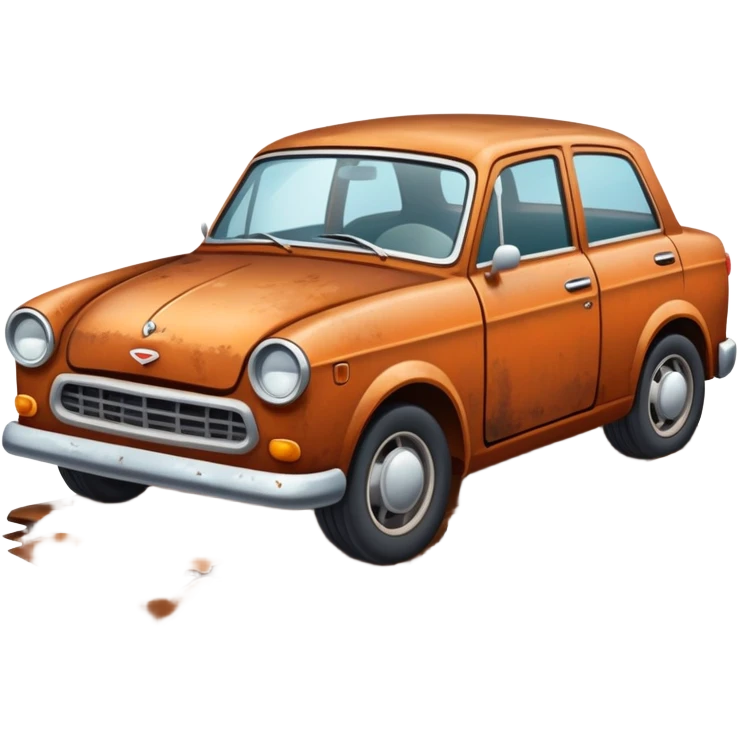 Broken car on pathway  emoji