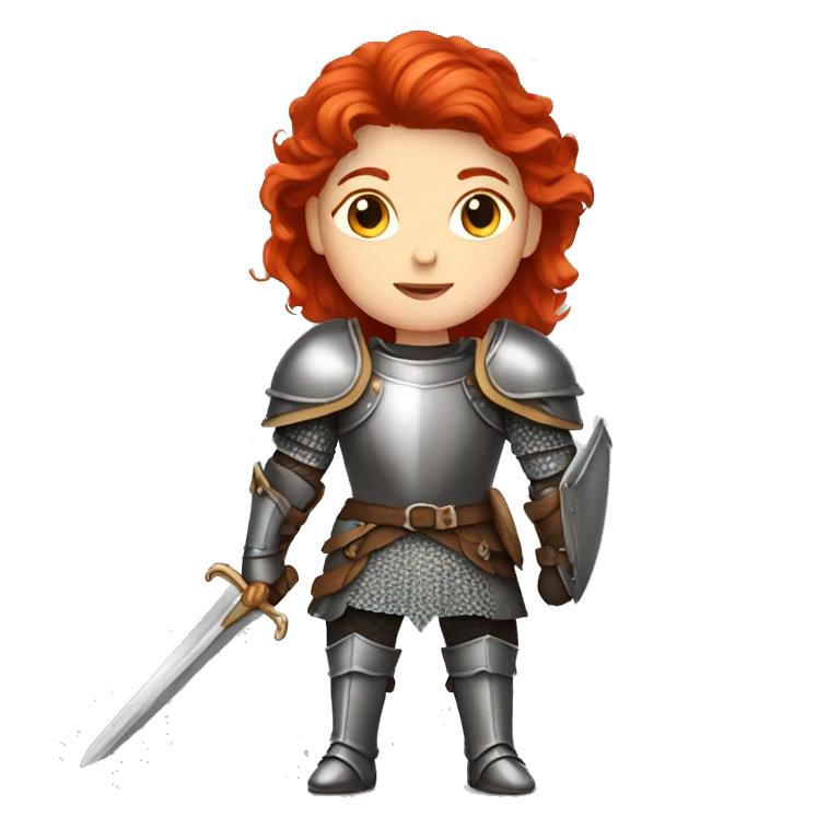 female red-haired knight emoji