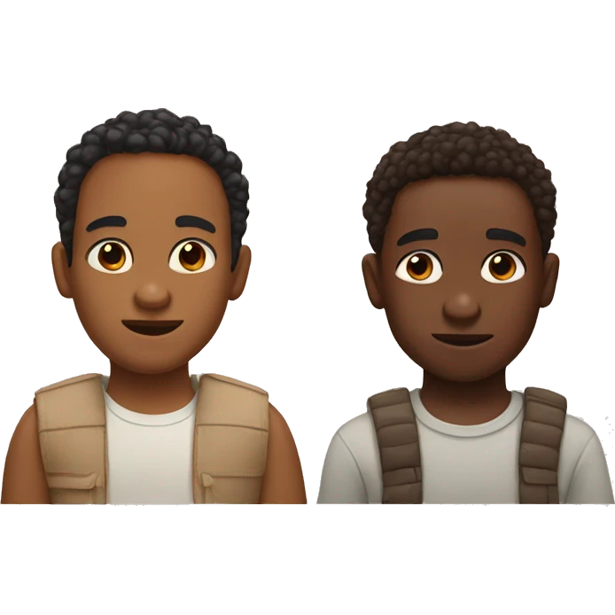 two brothers with different skin complexions emoji