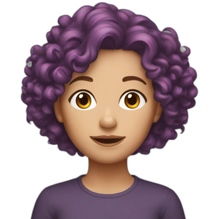 Emma Cousinier with curly red hair emoji