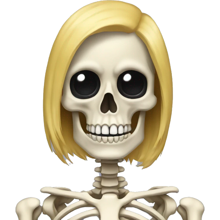 Skeleton with blonde hsir emoji