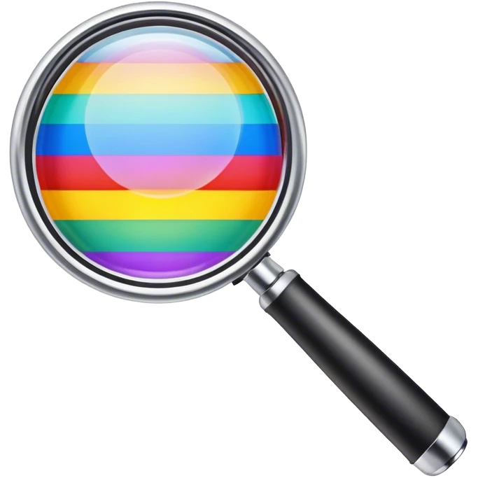completely rainbow colored magnifier  emoji