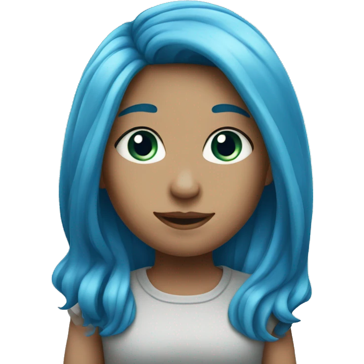A girl with long blue hair emoji