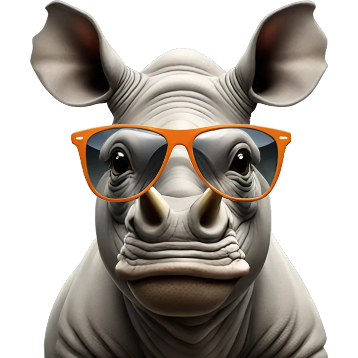 Rhino wearing sunglasses emoji