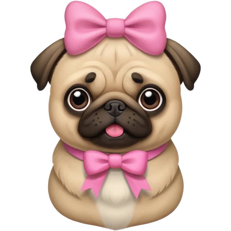 Pug con moños rosas  emoji