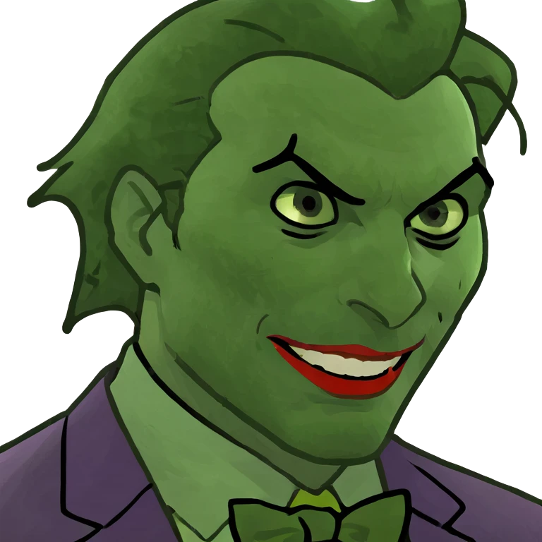 A tired face but a joker emoji