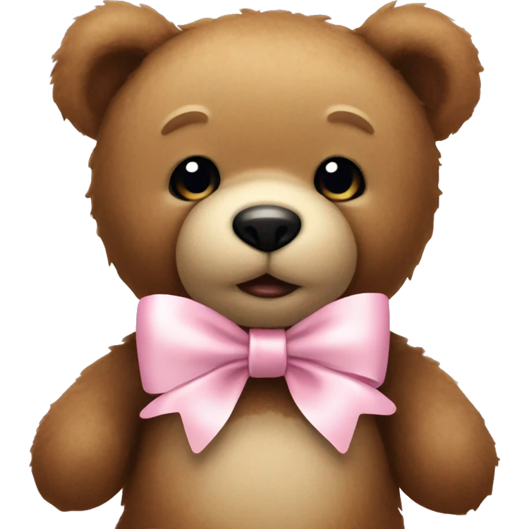 teddy bear with a light pink bow emoji