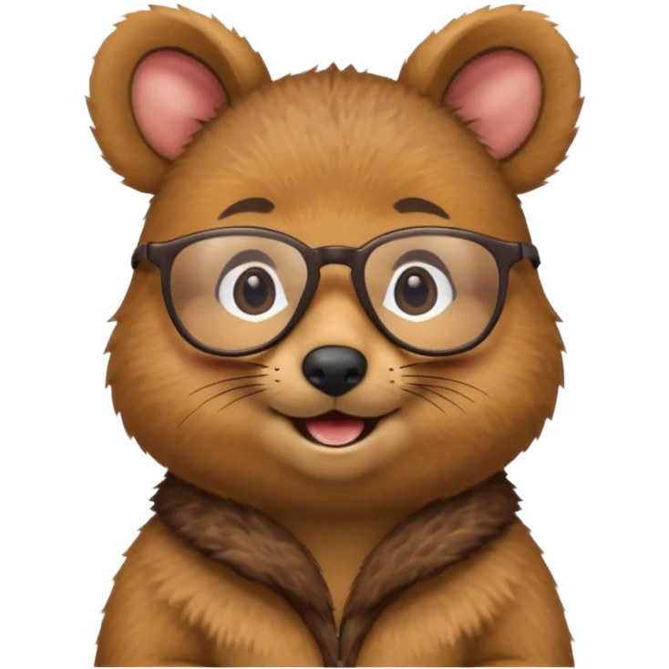 work with desktop quokka wearing glasses emoji