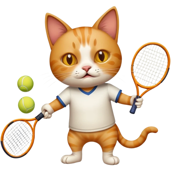  Drunk cat play tennis  emoji