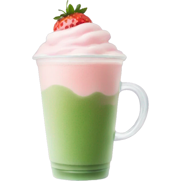 iced strawberry matcha latte emoji