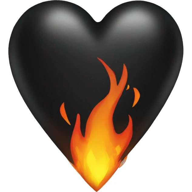 Black heart with fire emoji