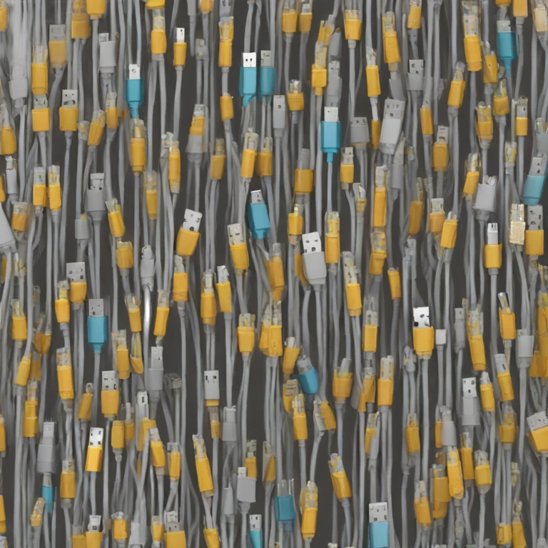 A lot of Unorganized usb cables emoji