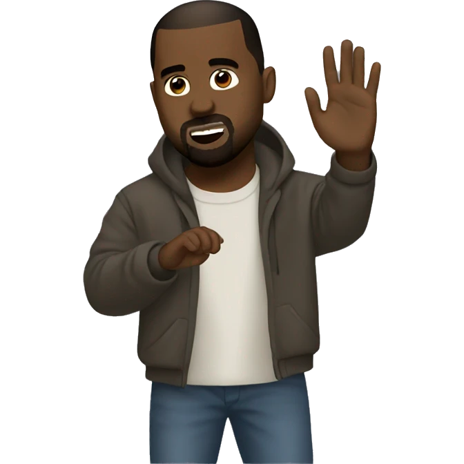 kanye west waving emoji