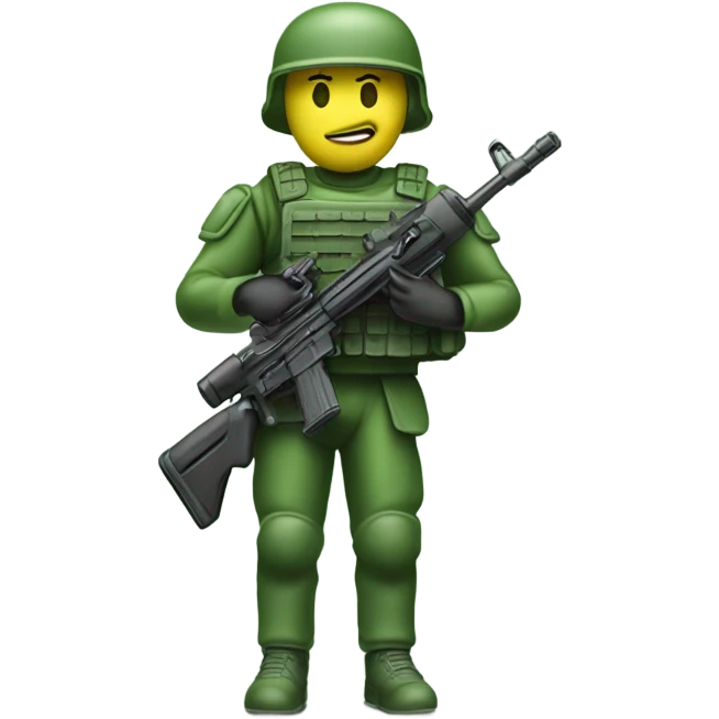 Green plastic soldier toy emoji