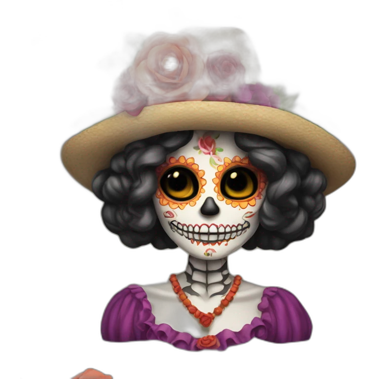 catrina hombre saludando emoji